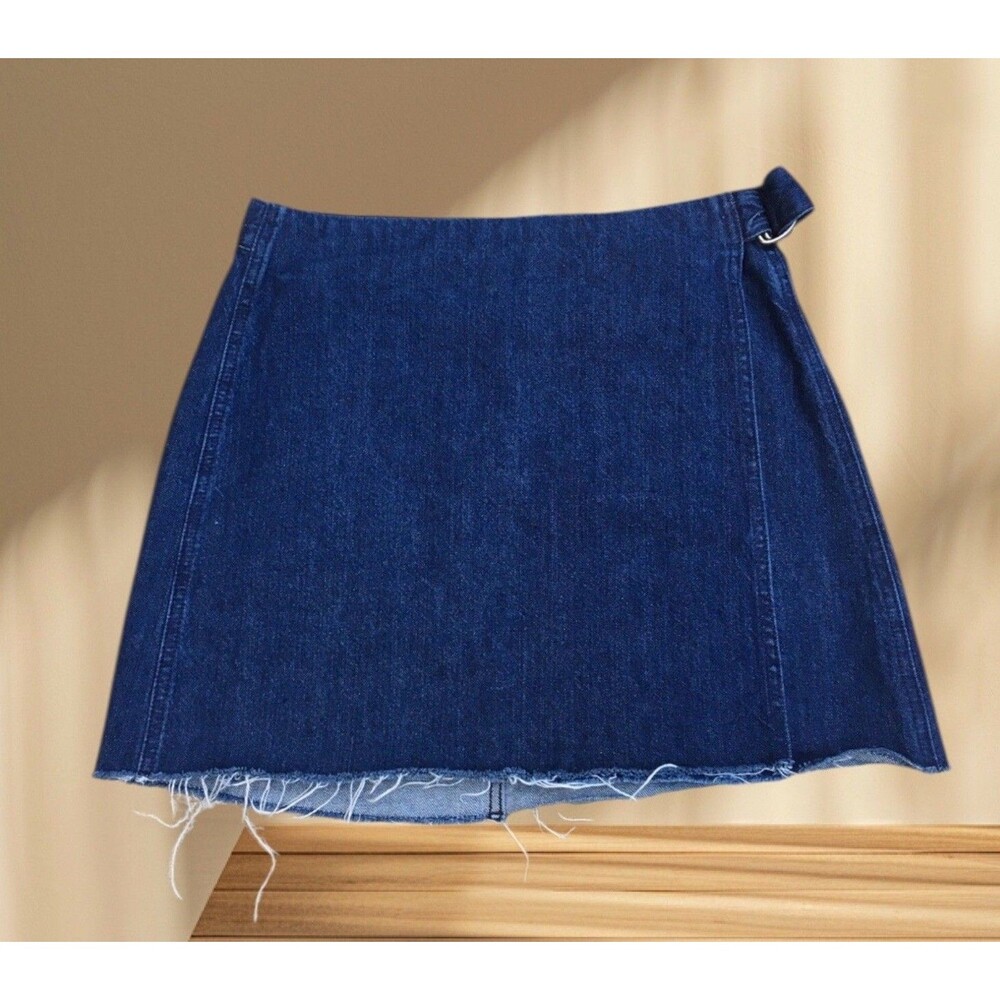 Madewell Denim Mini Skirt 6 Blue A Line Jean Short Dark Wash Casual Boho Preppy